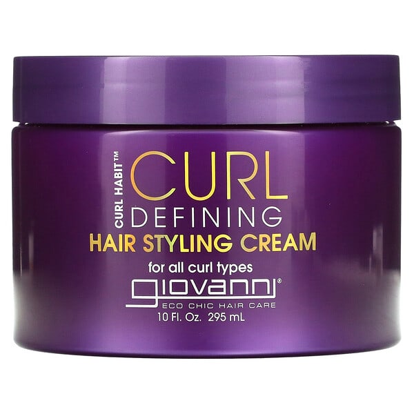 Giovanni‏, Curl Habit, קרם עיצוב שיער לתלתלים, לכל סוגי התלתלים, 295 מ"ל (10 אונקיות נוזל)