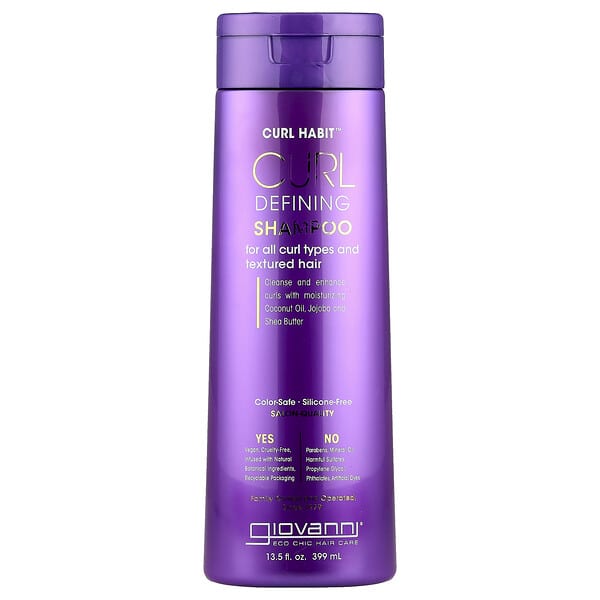 Giovanni, Curl Habit™, 컬 디파이닝 샴푸, 모든 컬 타입 및 질감이 있는 모발에 적합, 399ml(13.5fl oz)