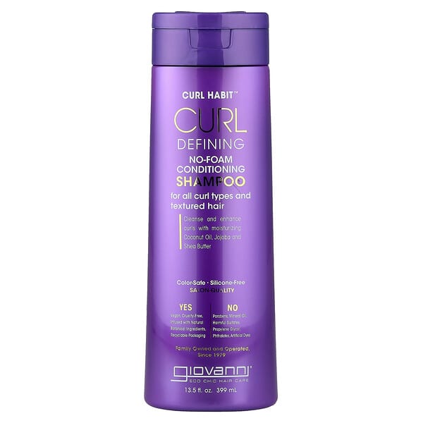 Giovanni, Curl Habit™, 컬 디파이닝 무폼 컨디셔닝 샴푸, 모든 컬 타입과 텍스처 모발에 적합, 399ml(13.5fl oz)