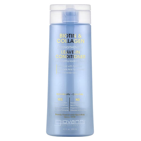 Giovanni, 비오틴 및 콜라겐 강화 리브-인 컨디셔너, 250ml(8.5fl oz)