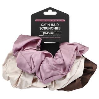 Giovanni, Satin Hair Scrunchies,  Extra Large, Pink, Beige, Dark Brown, 3 Scrunchies