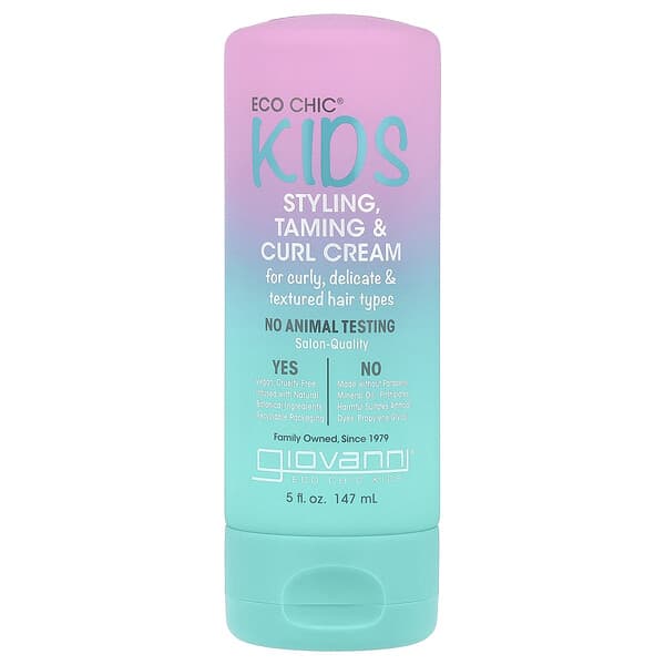 Giovanni, Eco Chic® Kids, крем для укладки волос, укрощение локонов, 147 мл (5 жидк. унц.)