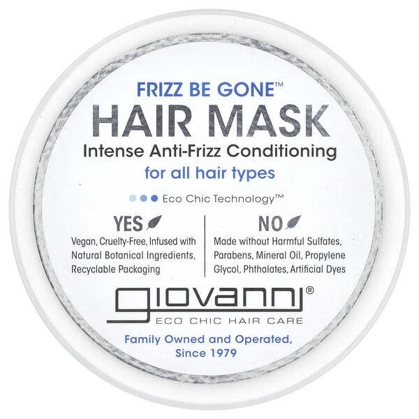 Giovanni, Frizz Be Gone™, 헤어 마스크, 강력한 부스스함 방지 컨디셔닝, 295ml(10fl oz)