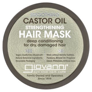 Giovanni, Masque capillaire lissant fortifiant à l'huile de ricin, 295 ml