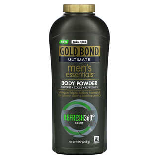 Gold Bond, Ultimate, Men's Essentials Body Powder, Refresh 360 Scent, 10 oz (283 g)