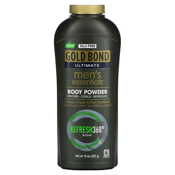 Gold Bond, Ultimate, Men's Essentials Body Powder, Refresh 360 Scent, 10 oz (283 g)