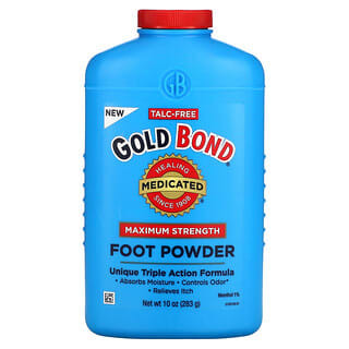 Gold Bond, Medicated, Foot Powder, Unique Triple Action Formula, Maximum Strength, 10 oz (283 g)