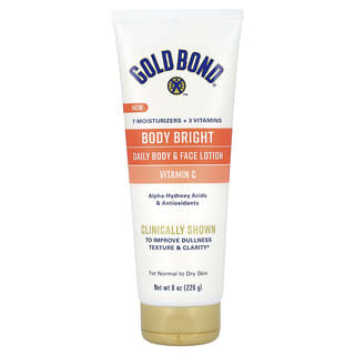 Gold Bond, Body Bright, Loción facial y corporal de uso diario, Para piel normal a seca, 226 g (8 oz)