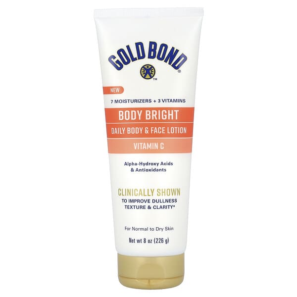 Gold Bond, Body Bright，日常身體和面部乳液，適合中性至乾性皮膚，8 盎司（226 克）