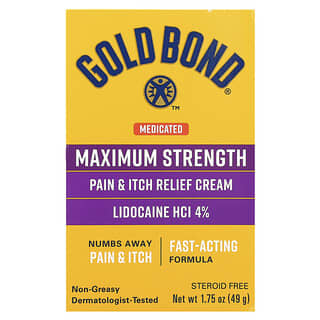 Gold Bond, Medicated, Pain & Itch Relief Cream, Maximum Strength, 1.75 oz (49 g)