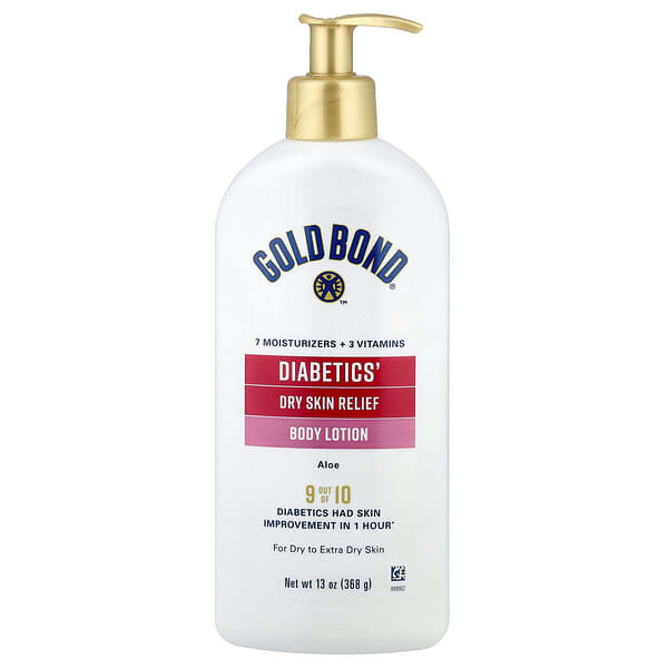 Gold Bond, 糖代謝病，身體乳，緩解皮膚乾燥，蘆薈，適合乾性之至乾性皮膚，13 盎司（368 克）