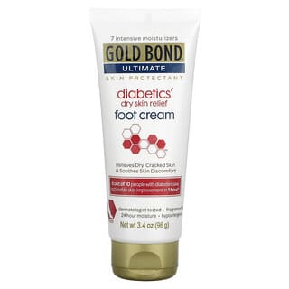Gold Bond, Ultimate, Diabetics' Dry Skin Relief Foot Cream, Fragrance Free, 3.4 oz (96 g)