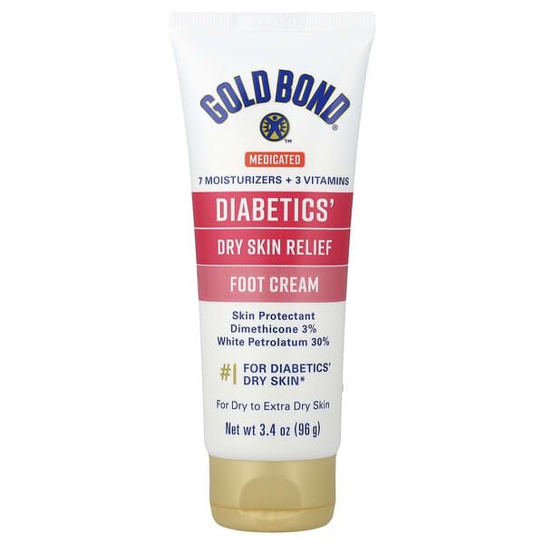 Gold Bond, 專用級，糖代謝病患者足部乾性皮膚舒緩霜，適用於乾性至特乾性皮膚，3.4 盎司（96 克）