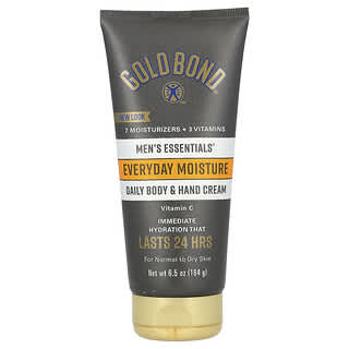 Gold Bond, Men's Essentials, Crema de uso diario para el cuerpo y las manos, Piel normal a seca, 184 g (6,5 oz)