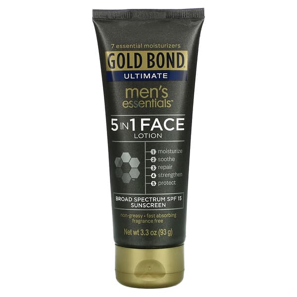 Gold Bond, Ultimate（アルティメット）、男性用5-In-1フェイスローション、SPF15、93g（3.3オンス）