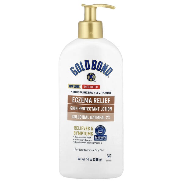 Gold Bond, 약용, 습진 완화 피부 보호 로션, 건성 피부 및 극건성 피부용, 396g(14oz)