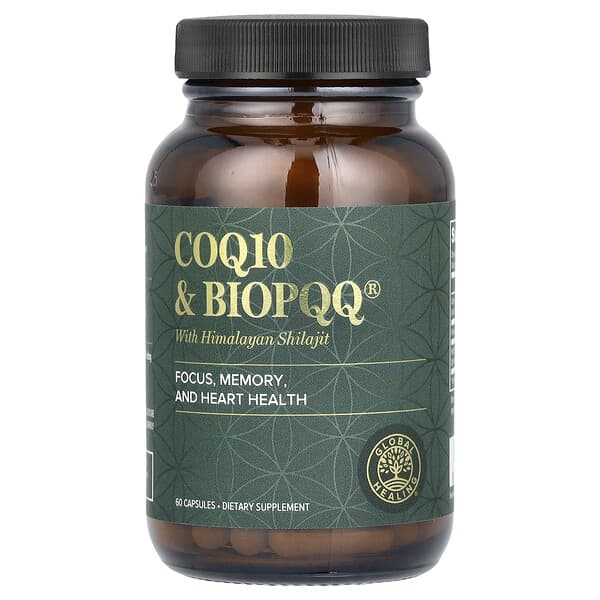 Global Healing, 含喜馬拉雅喜來芝的 CoQ10 和 BioPQQ，60 粒膠囊