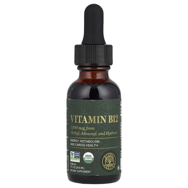 Global Healing, 비타민B12, 5,000mcg, 29.6ml(1fl oz)