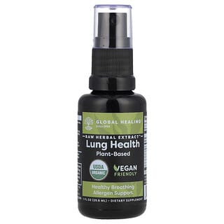 Global Healing, Extrait de plantes crues, Santé pulmonaire, 29,6 ml
