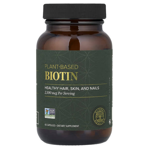 Global Healing, Plant-Based Biotin, 2,500 mcg, 60 Capsules — product photo 1