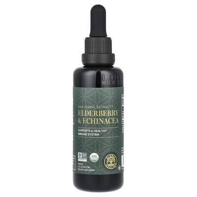 Global Healing, Raw Herbal Extracts, Elderberry & Echinacea, 2 fl oz (59.2 ml)