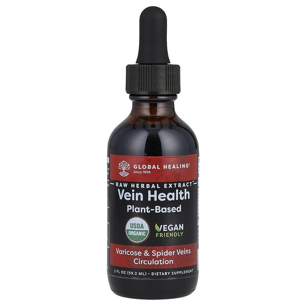 Global Healing Raw Herbal Extract, Vein Health, 2 fl oz (59.2 ml)