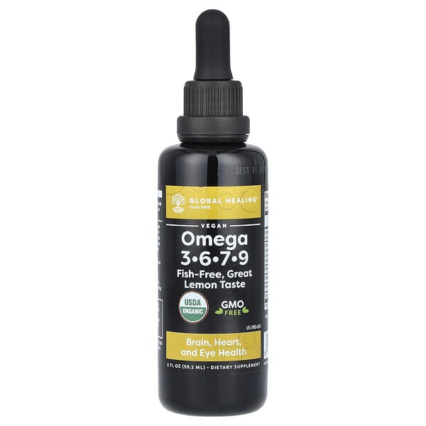 Global Healing Omega 3, 6, 7, 9, Lemon, 2 fl oz (59.2 ml)