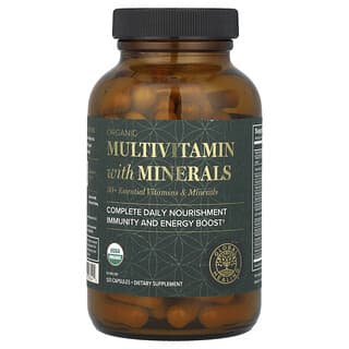 Global Healing, Multivitamínico Orgânico com Minerais, 120 Cápsulas