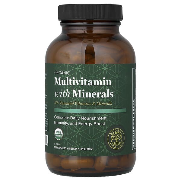 Global Healing, Organic Multivitamin With Minerals, 120 Capsules — product photo 1
