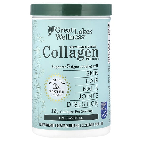 Sustainable Marine Collagen Peptides, Unflavored, 16 oz (454 g)
