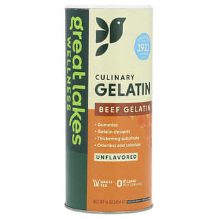 Great Lakes Wellness, Gélatine culinaire, Gélatine de bœuf, Non aromatisée, 454 g