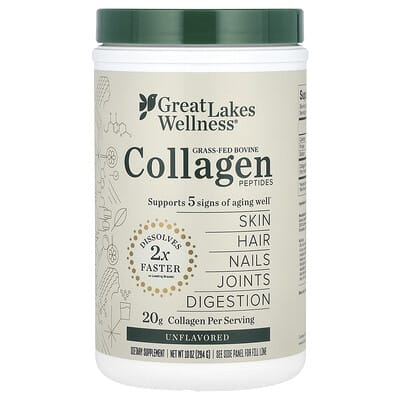 Great Lakes Wellness, Grass-Fed Beef Collagen Peptides, Original, 10 oz (284 g)