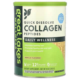 Great Lakes Wellness, Quick Dissolve Collagen Peptides, schnell auflösende Kollagenpeptide, tägliches Wohlbefinden, Vanille, 283 g (10 oz.)