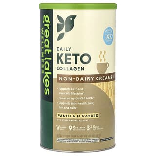 Great Lakes Wellness, Daily Keto Collagen, Creme Não Lácteo, Baunilha, 400 g (14,1 oz)