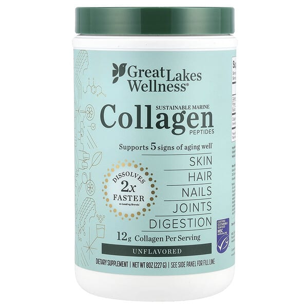 Sustainable Marine Collagen Peptides, Unflavored, 8 oz (227 g)