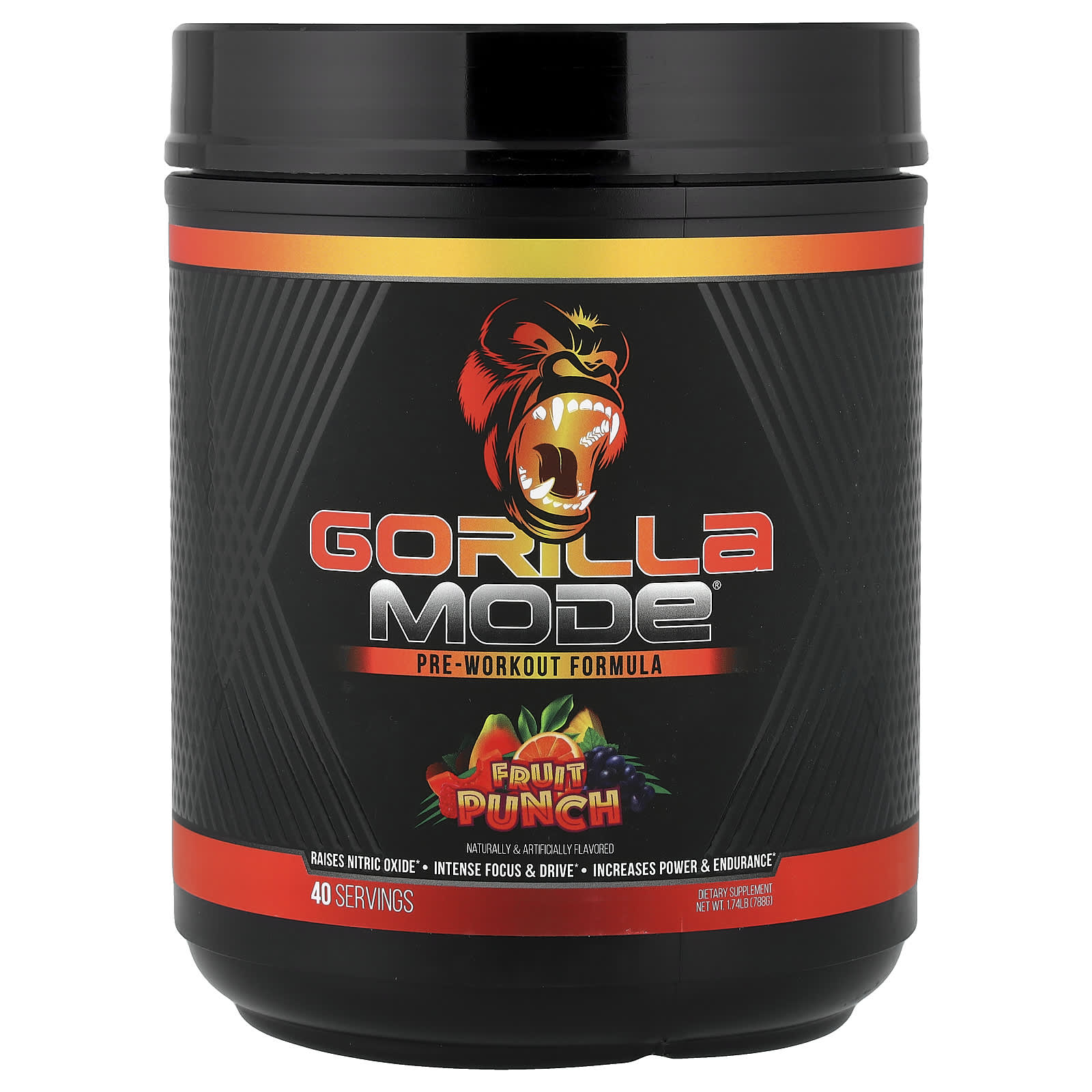 Gorilla Mind, Mode®, предтренировочная добавка, фруктовый пунш, 788 г (1,74 фунта)
