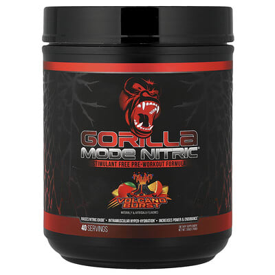 Gorilla Mind, Mode Nitric®，無興奮成分鍛鍊前配方，火山爆發，1.69 磅（768 克）