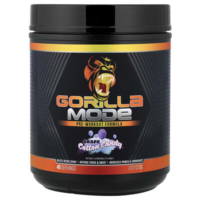 Gorilla Mind, Mode, Pre-Workout Formula, Grape Marshmallow Flavor, 1.74 lbs (788 g)