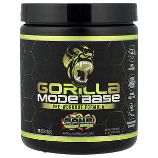 Gorilla Mind LLC, Base Mode®, Formula pre-allenamento, Verme gommoso acido, 250 g