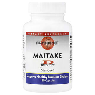 Mushroom Wisdom, Maitake, D Fraction, estándar, 120 cápsulas