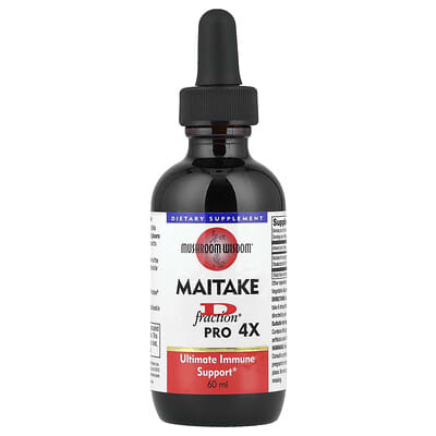 Mushroom Wisdom, Maitake D-Fraction, Pro 4X, 60 ml (22 mg per serving)