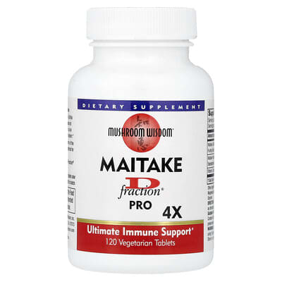 Mushroom Wisdom, Maitake D-Fraction Pro 4X, 120 Vegan Chips