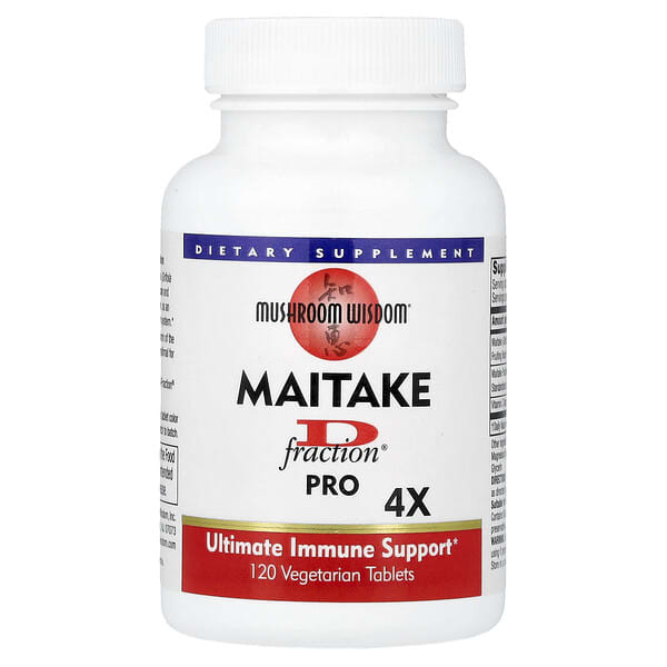Mushroom Wisdom, Maitake D-Fraction®, Pro 4X, 120 Vegetarian Tablets — product photo 1
