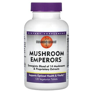 Mushroom Wisdom, Mushroom Emperors, 120 Vegetarian Tablets