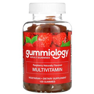 Gummiology‏, סוכריות גומי מולטי-ויטמינים למבוגרים, בטעם פטל טבעי, 100 סוכריות גומי צמחיות