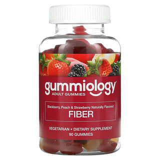 Gummiology, Fiber Gummies, Ballaststoff-Fruchtgummis, natürlicher Pfirsich-, Erdbeer- und Brombeergeschmack, 90 Fruchtgummis