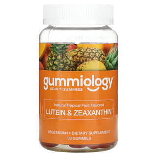 Gummiology, жевательные таблетки с лютеином и зеаксантином, вкус тропических фруктов, 90 вегетарианских жевательных таблеток