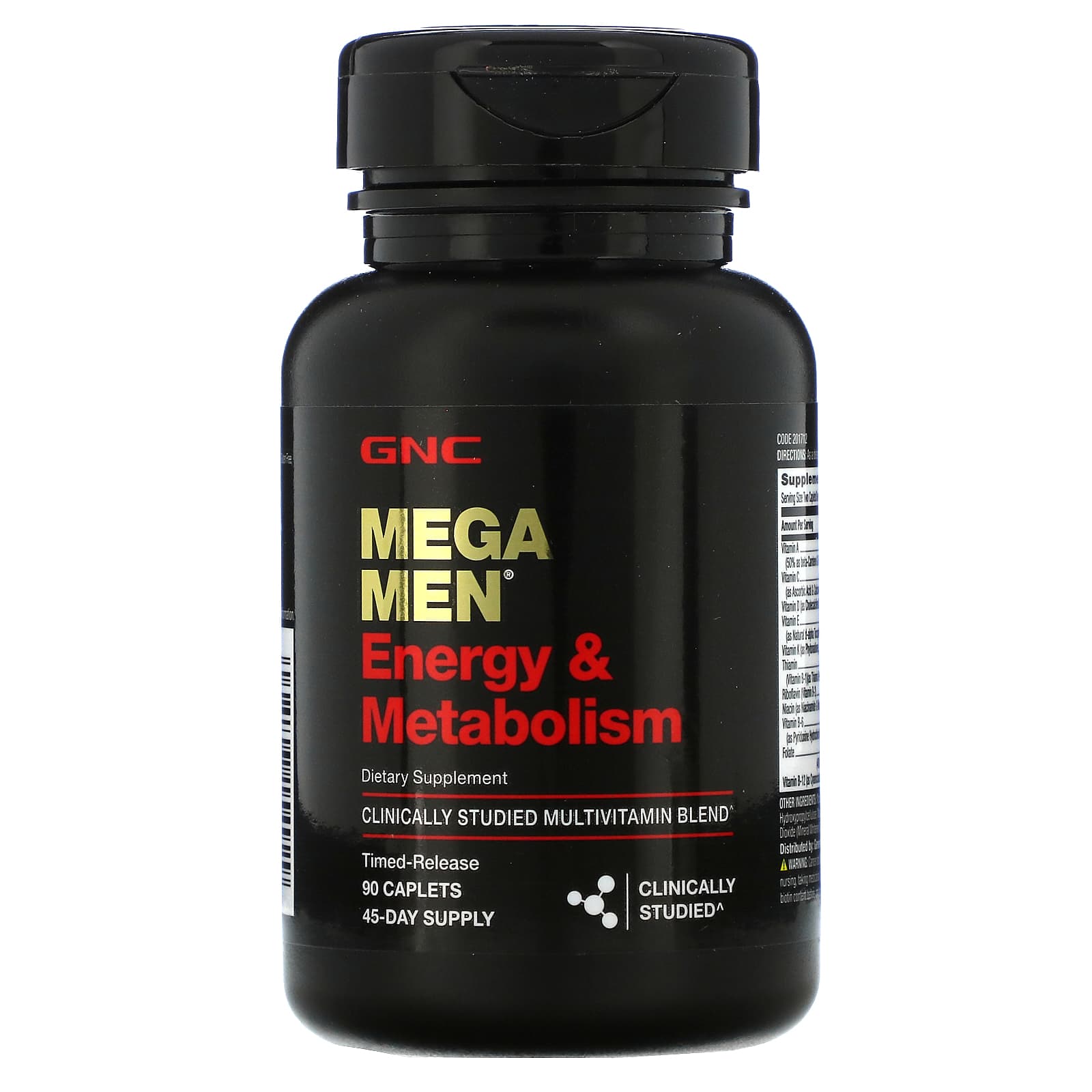 GNC, Mega Men, Energy & Metabolism, Clinically Studied Multivitamin, 90