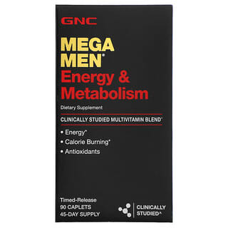 GNC, Mega Men，能量和代謝配方，科學研究多維生素，90 粒緩釋囊片