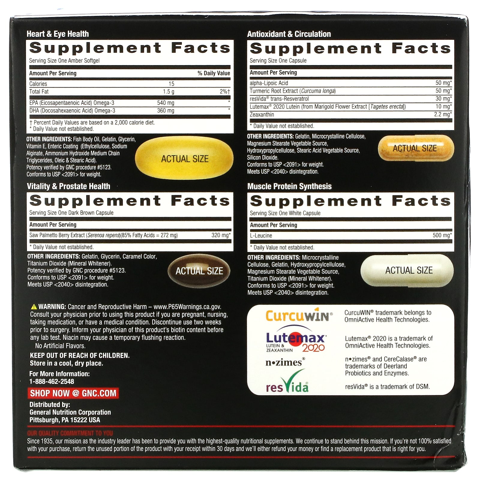 GNC, Mega Men, Whole Body, VITAPAK 